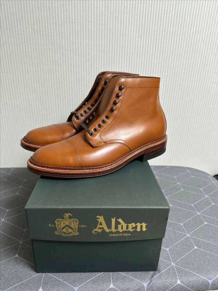 알든 Alden x Ealdwine 40714H The Phoenix Straight Tip Boot Tan Veg 이미지