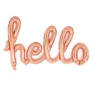 [파티데코] hello 헬로 필기체 풍선 가랜드 - 로즈골드