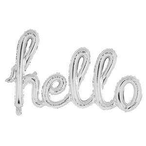 [파티데코] hello 헬로 필기체 풍선 가랜드 - 실버