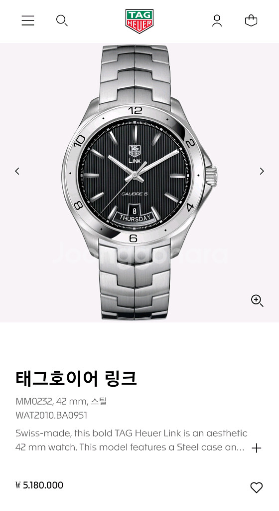 태그호이어 뉴링크 데이데이트 칼리버 5 WAT2010--9