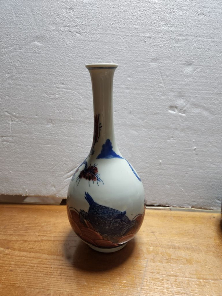 청화백자 용충호 진사 주병 이미지