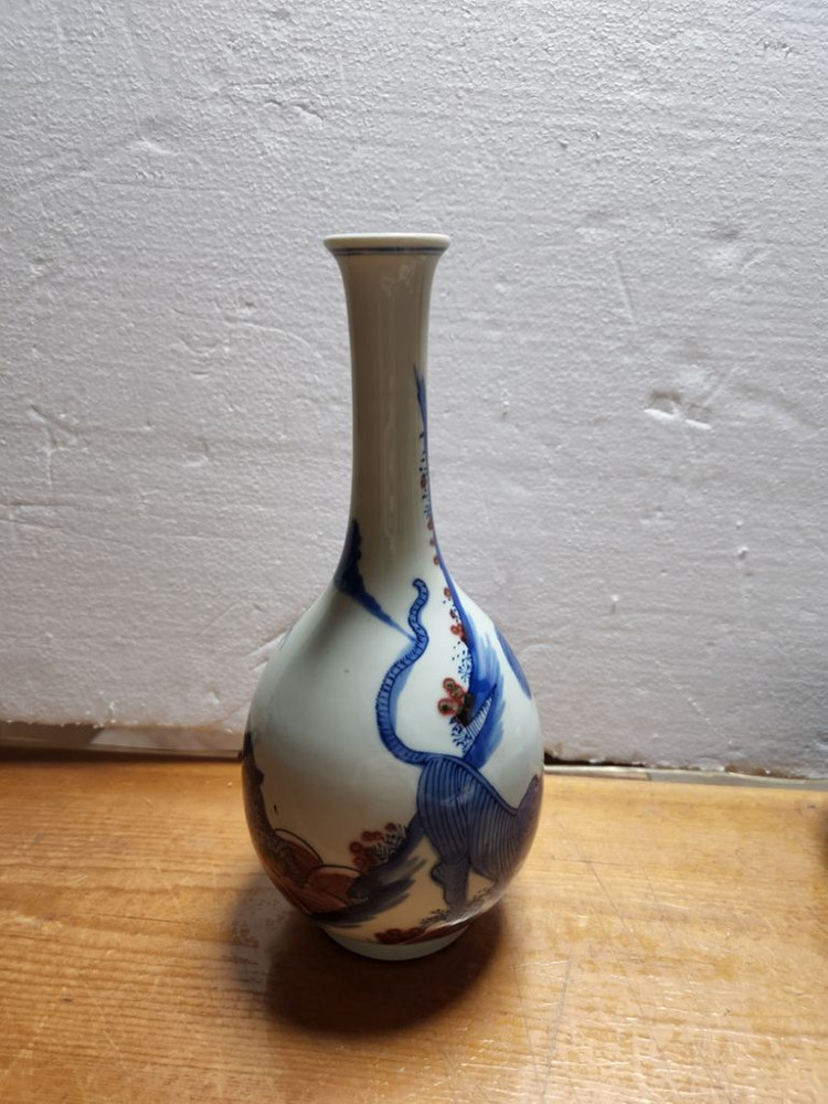 청화백자 용충호 진사 주병 이미지