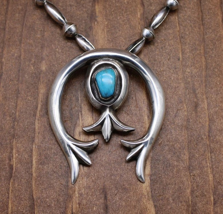 1900s 빈티지 네이티브아메리칸 나바호 나자 실버 목걸이--0