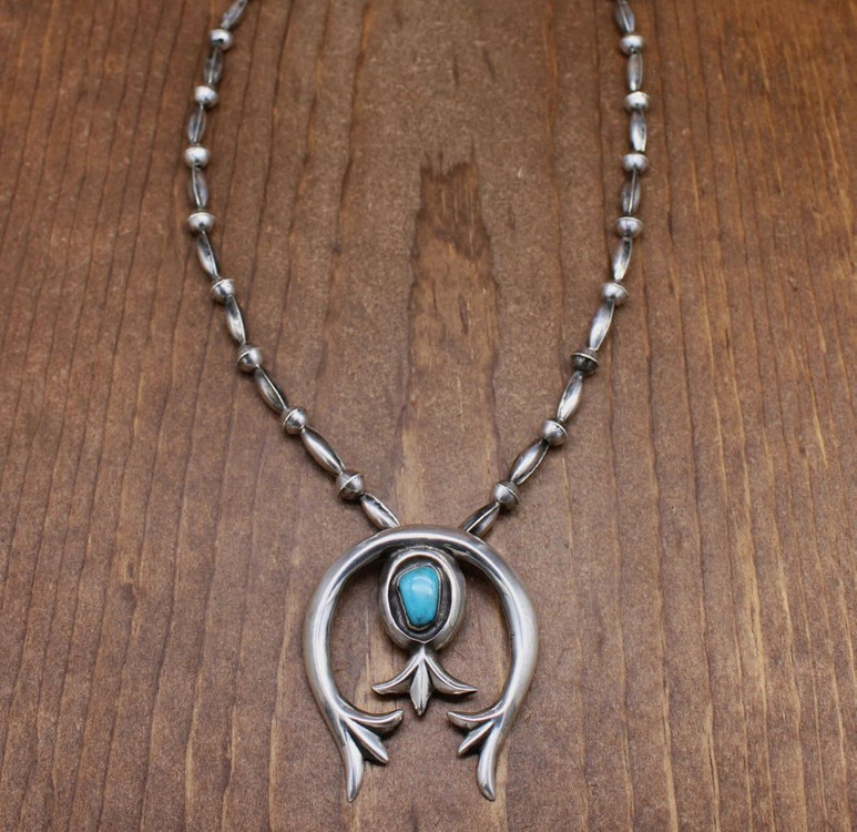 1900s 빈티지 네이티브아메리칸 나바호 나자 실버 목걸이--1