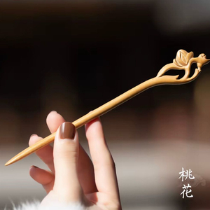 복숭아나무 꽃 장식 머리핀