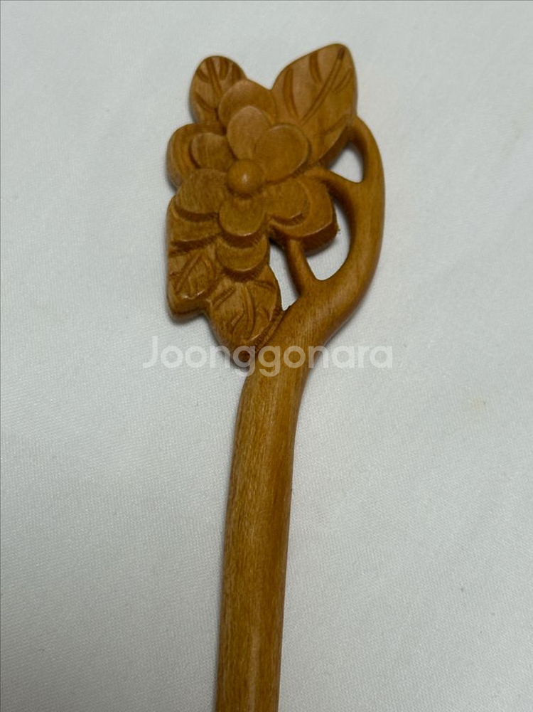 원목 연꽃 조각 머리핀 헤어 액세서리--2