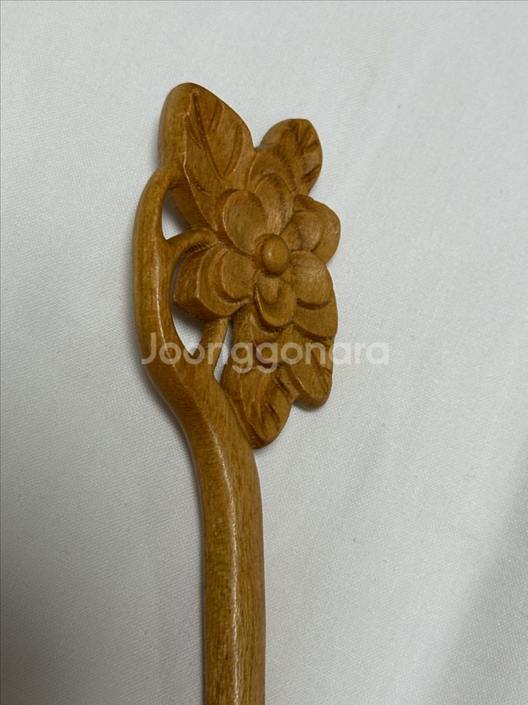 원목 연꽃 조각 머리핀 헤어 액세서리--4