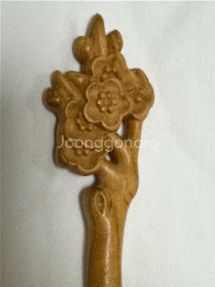 원목 매화꽃조각 비녀--2