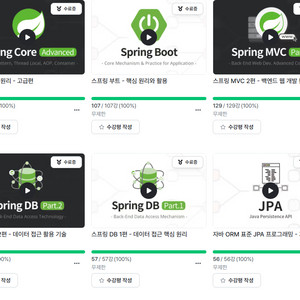 김영한 스프링, jpa 강의 대여