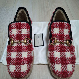 (정품)새상품구찌 홀스빗 울 체크 여성 슬립온 스니커즈