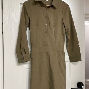 로드샵 허리 밴딩 롱 셔츠 원피스