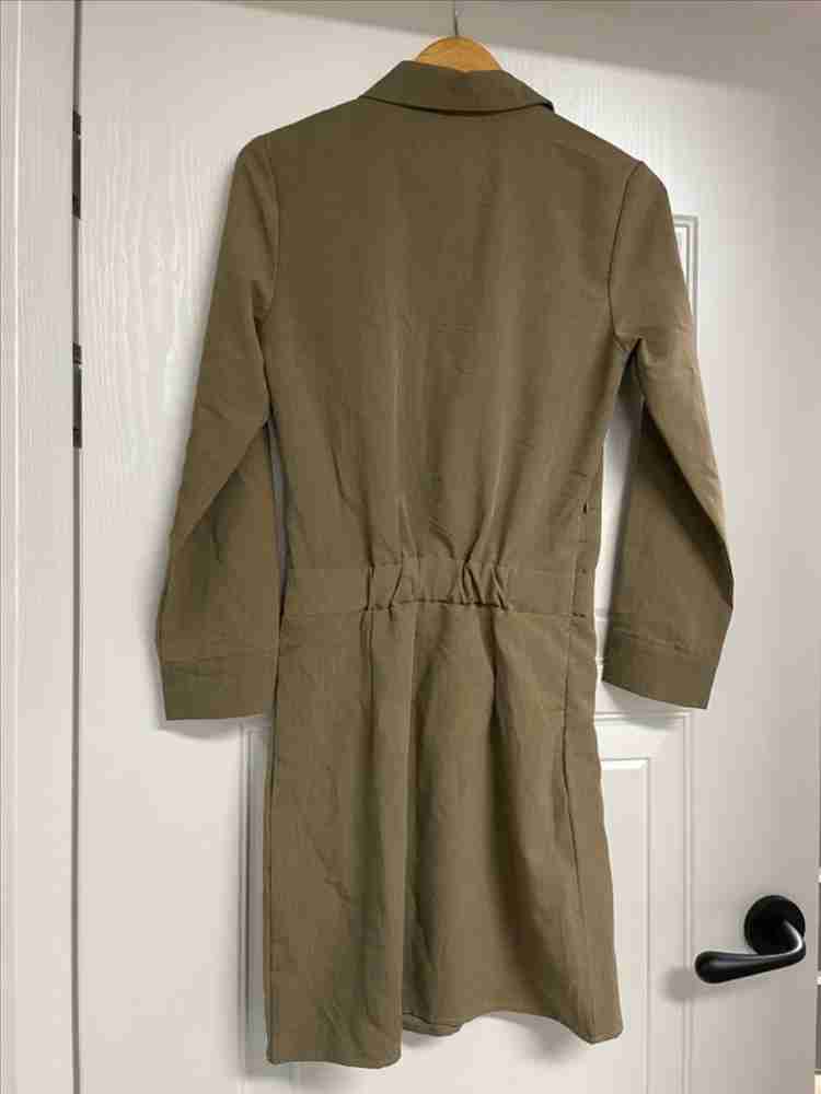 로드샵 허리 밴딩 롱 셔츠 원피스--1