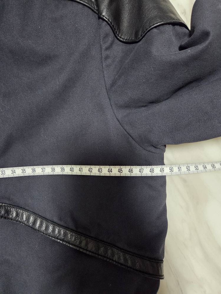 마쥬 가죽 트림 후드 코트--7