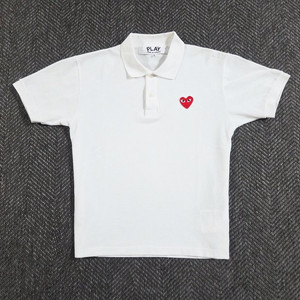 꼼데가르송 화이트 반팔 카라티