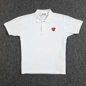 꼼데가르송 화이트 반팔 카라티