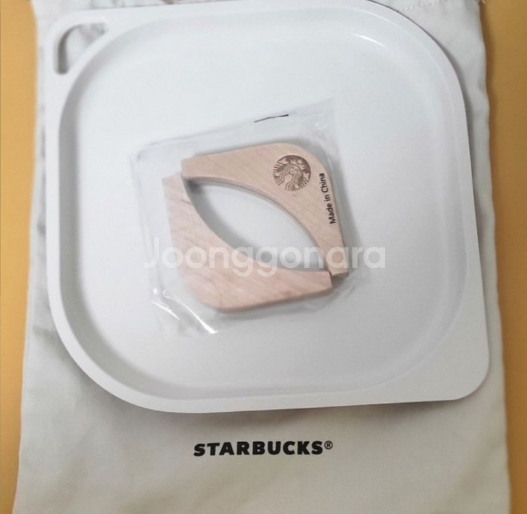 스타벅스 팬앤플레이트<크림,카키>새제품2개--1