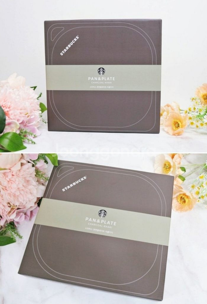 스타벅스 팬앤플레이트<크림,카키>새제품2개--2