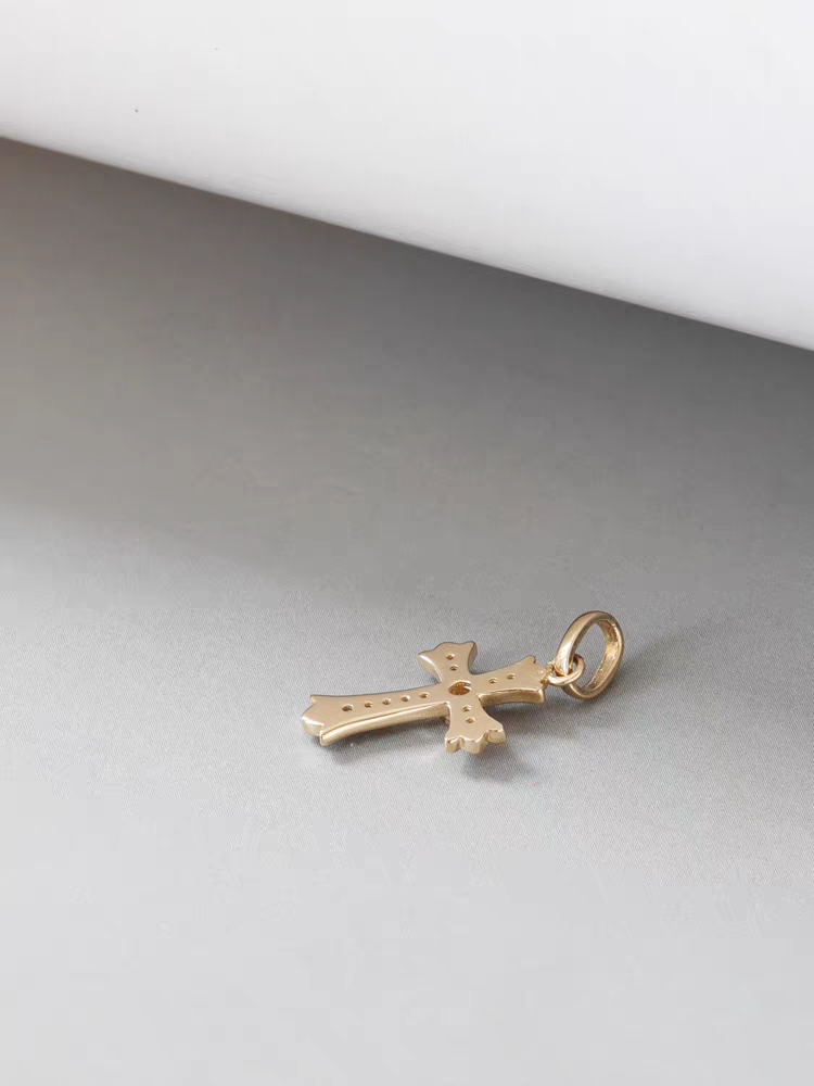 Oceanora 14K 골드 CZ 다이아몬드 십자가 펜던트--2