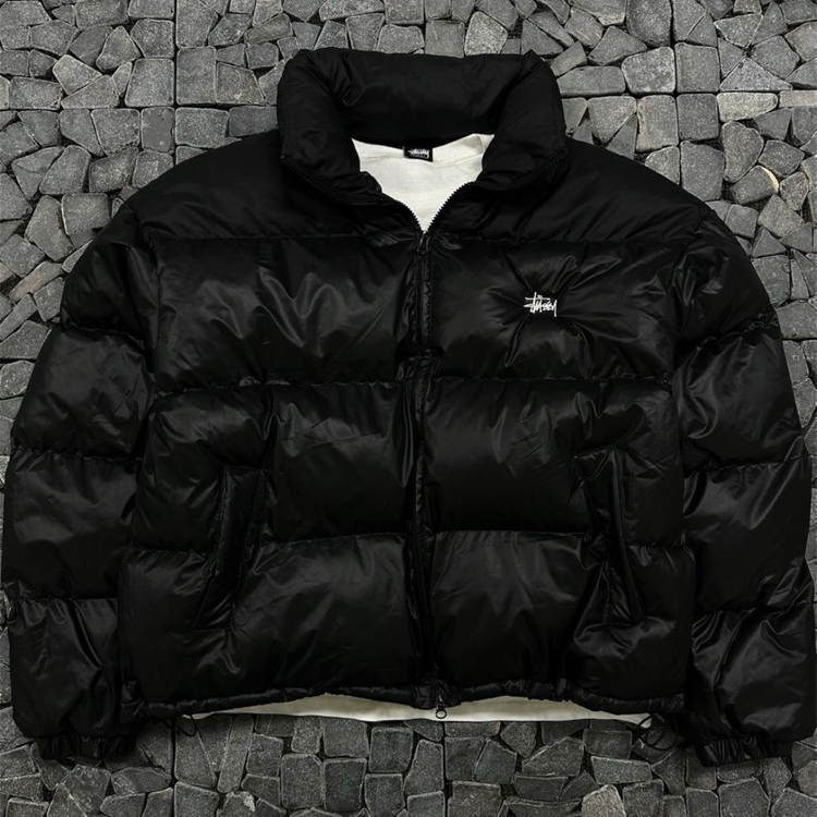 스투시 블랙 톤온톤 패딩 L--1