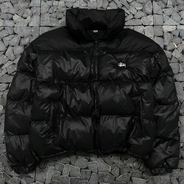 스투시 블랙 톤온톤 패딩 L--3