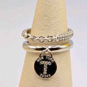 큐빅셋팅 드롭반지 프리사이즈디자인