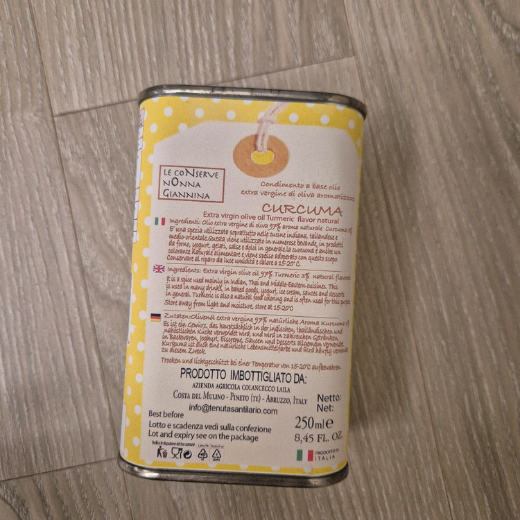 이태리에서 사온 강황 올리브유 | 예쁜 틴케이스 | 미개봉--4