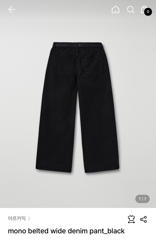 [새상품] 아르카익 벨티드 데님 팬츠 블랙 M--3