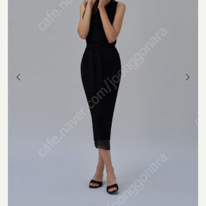 시에 에이프런 랩 슬리브리스 드레스 블랙s 새상품