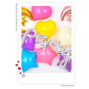 [파티데코] Party 파티 필기체 풍선 가랜드 - 실버