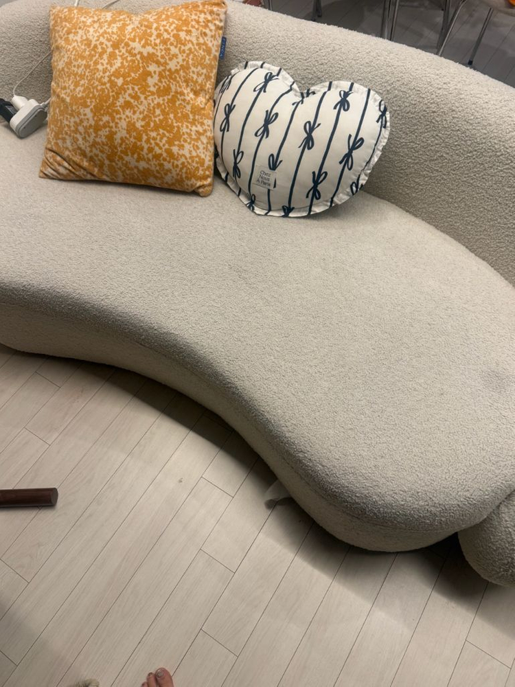 아이보리 부클 소파 (사진,상세설명 확인해주세용)--2