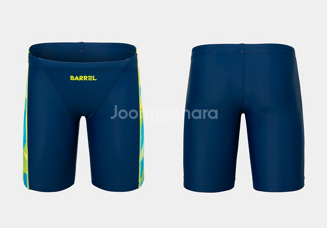 배럴키즈 남아 믹스 페이퍼 4부 재머 수영복 네이비 130 판매합니다.--1