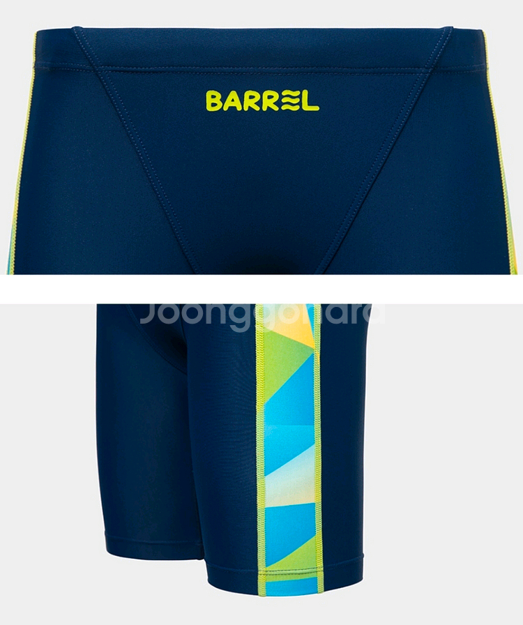 배럴키즈 남아 믹스 페이퍼 4부 재머 수영복 네이비 130 판매합니다.--2