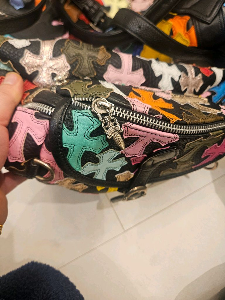 크롬하츠 925실버 멀티 레더 힙색 스낫팩 슬링백--1