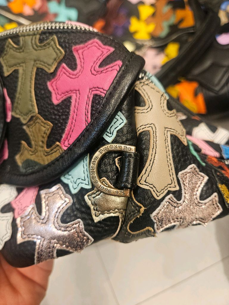 크롬하츠 925실버 멀티 레더 힙색 스낫팩 슬링백--3