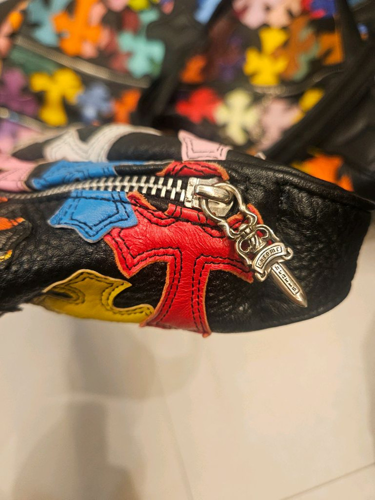 크롬하츠 925실버 멀티 레더 힙색 스낫팩 슬링백--4