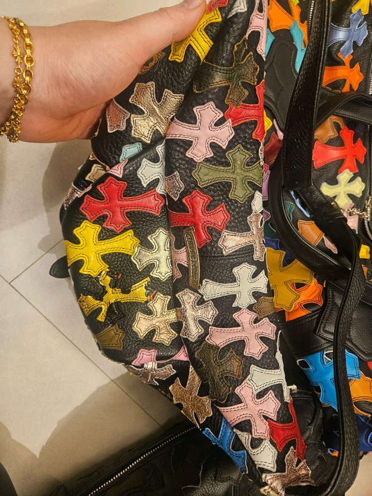 크롬하츠 925실버 멀티 레더 힙색 스낫팩 슬링백--5