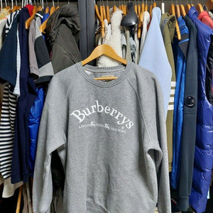 버버리 맨투맨 버버리자수 그레이 L