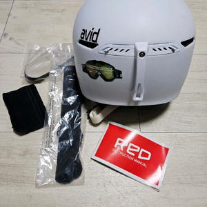 아비드 레드 헬멧 M사이즈 스노보드 보드 아동용