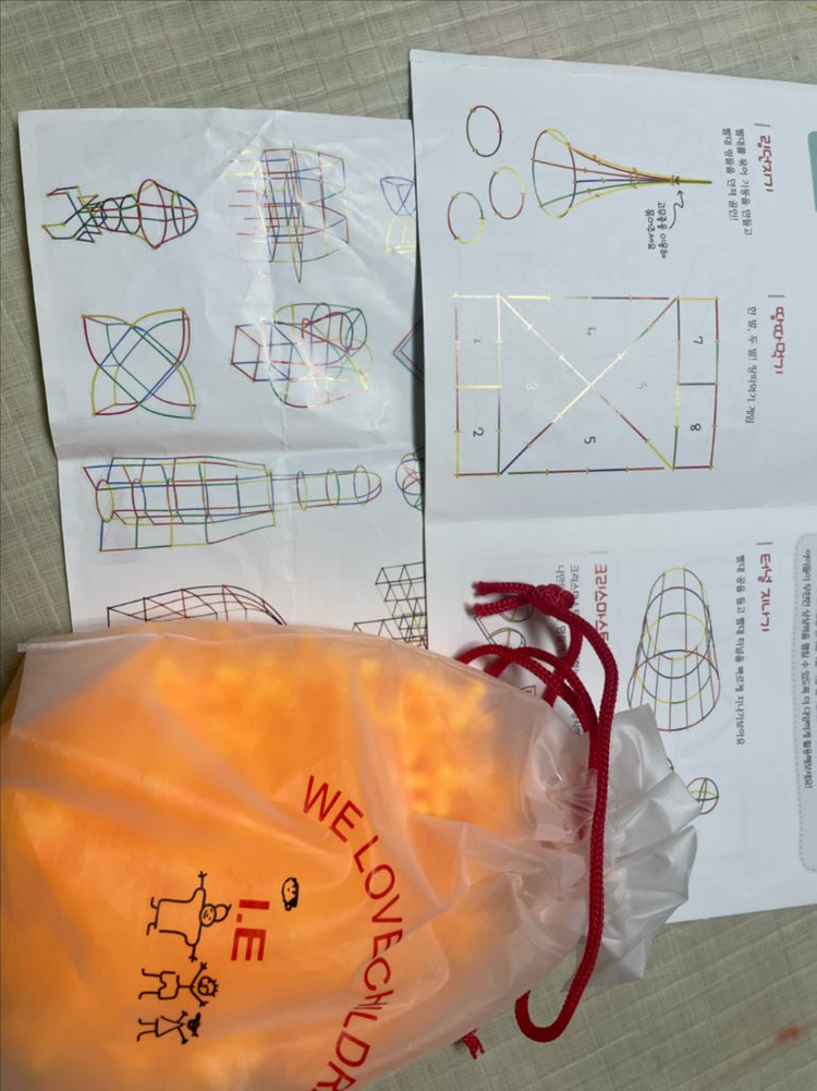 유아보드게임 도블 메모리게임 교구 집만들기빨대가방--3