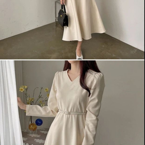 리리앤코 벨트 롱 원피스 아이보리(77)