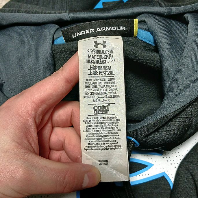 110) 언더아머 라지로고 기모 에센셜 후드티--3