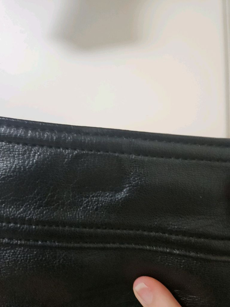 구호플러스 Faux Leather 미니 스커트 블랙--9