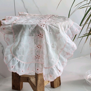 빈티지패브릭 핑크패브릭 빈티지테이블보 빈티지식탁보 테이블러너