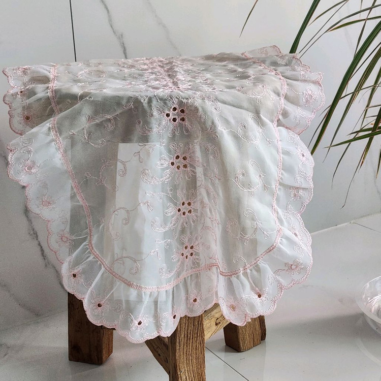 빈티지패브릭 핑크패브릭 빈티지테이블보 빈티지식탁보 테이블러너--1