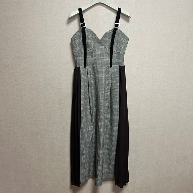 유니크 체크 뷔스티에 원피스(S) 이미지