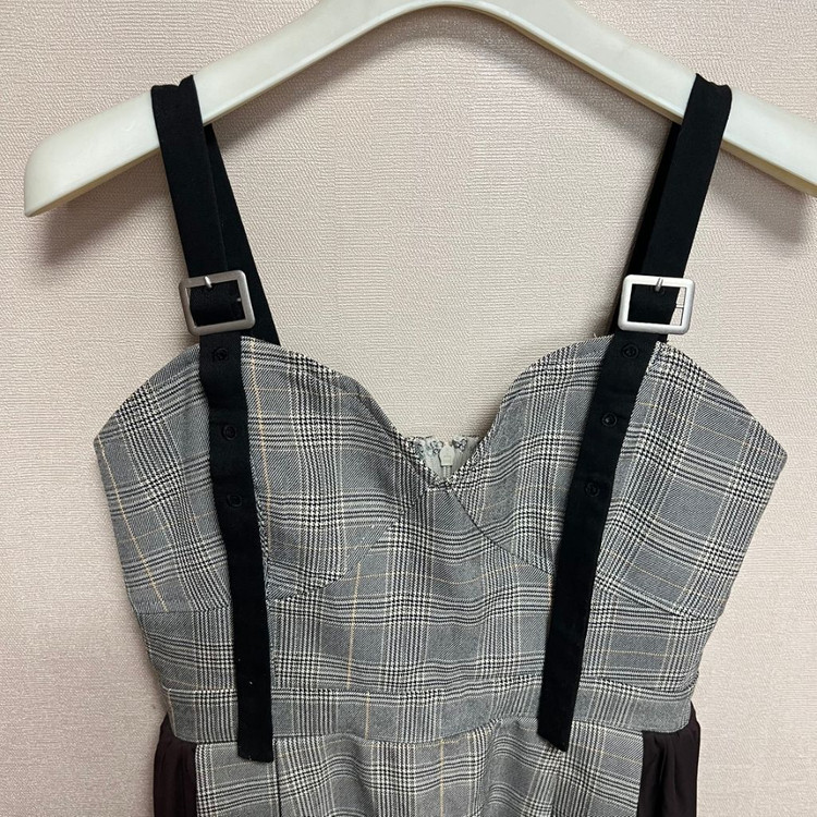 유니크 체크 뷔스티에 원피스(S) 이미지