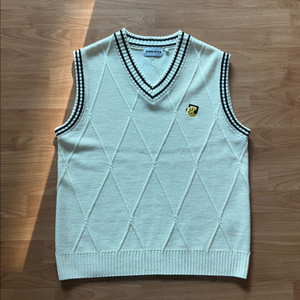 스테레오 바이널즈 남자 베스트 L 100 케이블 니트 조끼 아이보리