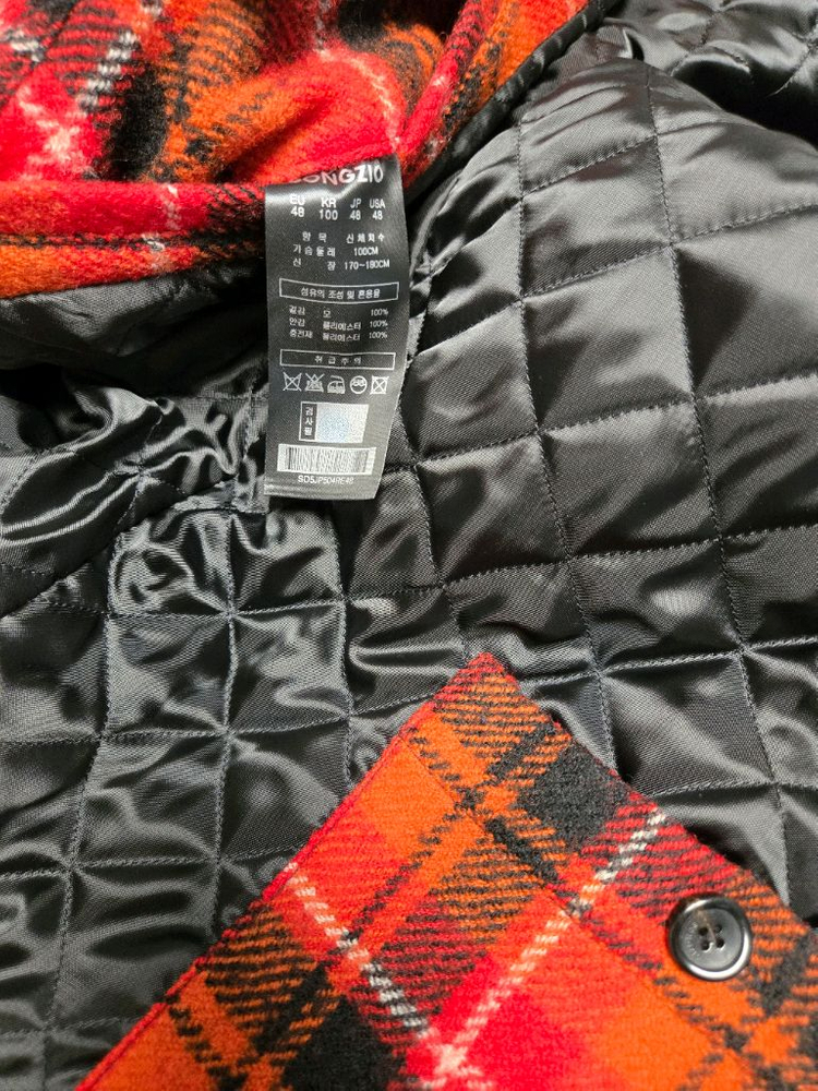 송지오/21FW? 레드 체크 안감패딩 점퍼/48--3