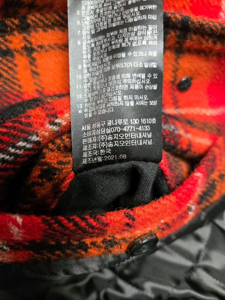 송지오/21FW? 레드 체크 안감패딩 점퍼/48--4
