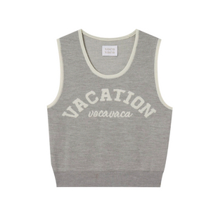 보카바카 VOCAVACA 울 니트 베스트 아이보리 그레이 이미지